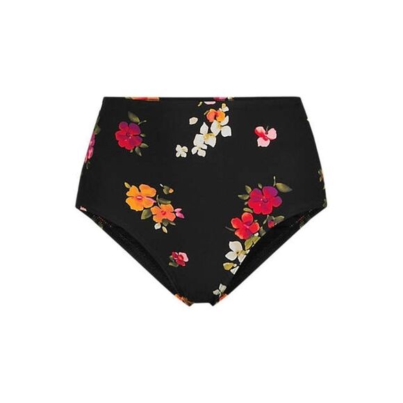 Land's End black meadow floral full coverage tummy bikini bottom size 6 - Picture 1 of 6